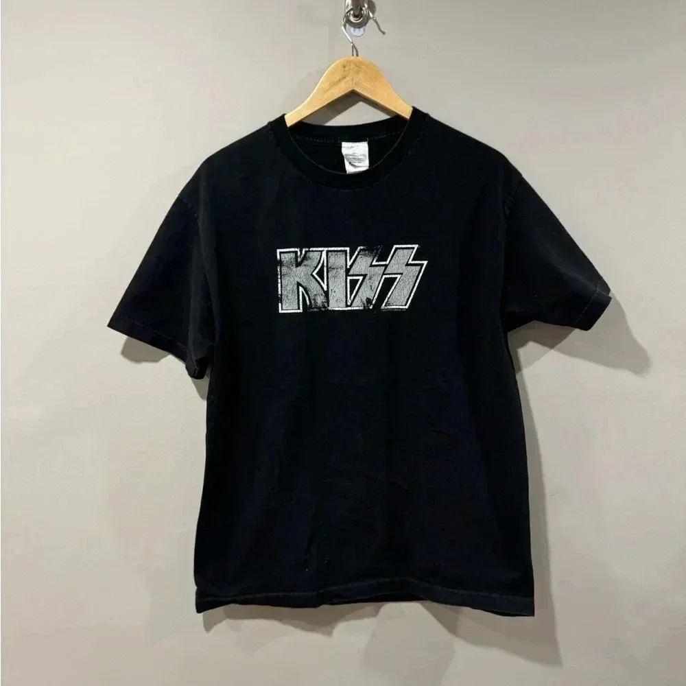 Kiss Black Tee with Silver Logo